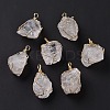 Copper Wire Wrapped Natural Raw Gemstone Pendants G-C023-11-3