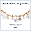 1Pc Alloy Coin & ABS Plastic Imitation Pearl Square Bib Necklaces NJEW-LP0009-38-2
