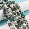 Natural Tree Agate Frosted Agate Round Gemstone Beads Strands X-G-O151-01-8mm-1