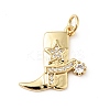 Rack Plating Brass Micro Pave Clear Cubic Zirconia Pendants KK-E060-22G-1
