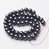 Non-Magnetic Synthetic Hematite Beads Strands G-H1623-8mm-1-2