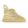 Rack Plating Brass Cubic Zirconia Pendants KK-K392-10G-1
