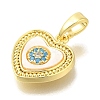 Brass Micro Pave Cubic Zirconia and Shell Pendants KK-K388-77G-02-2