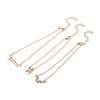 3Pcs Alloy Rhinestones Anklets AJEW-S083-01G-04-2