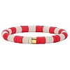 Polymer Clay Heishi Surfer Stretch Bracelet with 304 Stainless Steel Beaded BJEW-SW00114-05-1