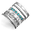 Alloy with Synthetic Turquoise Finger Rings FS-WG0500F-05-5