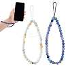 2Pcs 2 Styles Natural Blue Aventurine & Flower Amazonite Beaded Mobile Phone Lanyard Wrist Strap AJEW-AN0007-48-1