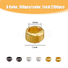 HOBBIESAY 2100Pcs 3 Colors Rondelle Brass Crimp Beads KK-HY0001-56-2