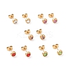 Rhinestone Column Stud Earrings EJEW-H357-04G-A-1