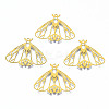 PVD Vacuum Plating 201 Stainless Steel Filigree Pendants STAS-S118-009G-NF-1