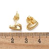Brass Micro Pave Clear Cubic Zirconia Stud Earrings EJEW-C139-02G-5