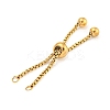 Adjustable 304 Stainless Steel Box Chain Slider Bracelet Making MAK-L038-001G-03-1