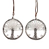 Brass & Natural Quartz Crystal Chips Pendant Decorations HJEW-Z007-05R-10-1