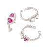 Brass Micro Pave Cubic Zirconia Cuff Open Rings for Women RJEW-C153-04P-2