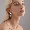 4 Pairs 4 Style Exquisite Plastic Imitation Pearl Beaded Dangle Stud Earrings EJEW-AN0002-09-4