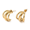 304 Stainless Steel Triple C-Shaped Stud Earrings EJEW-G451-01G-2