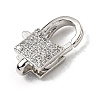 Brass Clear Cubic Zirconia Lobster Claw Clasps KK-Z078-48A-P-2