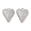 Brass Micro Pave Clear Cubic Zirconia Pendants KK-S388-01P-02-1