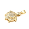 Brass Micro Pave Cubic Zirconia Pendants KK-C105-04G-2