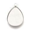 Tarnish Resistant 201 Stainless Steel Pendant Cabochon Settings X-STAS-S057-34-1