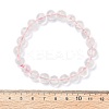 Natural Rose Quarts Round Beads Stretch Bracelets for Women BJEW-Q056-01A-5