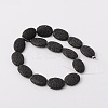 Dyed Oval Synthetic Lava Rock Beads Strands G-N0111-18-2