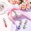 60Pcs 10 Colors Angel Acrylic & Alloy Pendant Decorations HJEW-CJ00064-6