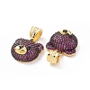 Brass Micro Pave Cubic Zirconia Pendants ZIRC-F136-01G-07-3