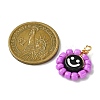 15 Pcs Acrylic Glass Seed Beaded Pendants PALLOY-MZ00294-3