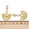 Brass Pave Clear Cubic Zirconia Fan Pendants KK-C132-22G-3