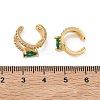 C-Shaped with Teardrop Brass Micro Pave Cubic Zirconia Cuff Earrings EJEW-L316-01G-13-5