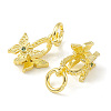 Rack Plating Brass Pave Cubic Zirconia Butterfly Ice Pick Pinch Bails KK-G464-06G-2