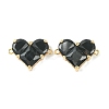 Brass Pave Cubic Zirconia Connector Charms KK-L208-04G-01-2