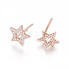 Brass Stud Earring Findings ZIRC-O034-17RG-2