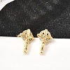 Cross Brass Micro Pave Clear Cubic Zirconia Stud Earrings EJEW-A135-17G-1