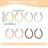 4 Pairs 4 Colors Stainless Steel Hoop Earrings EJEW-LP0001-46-2