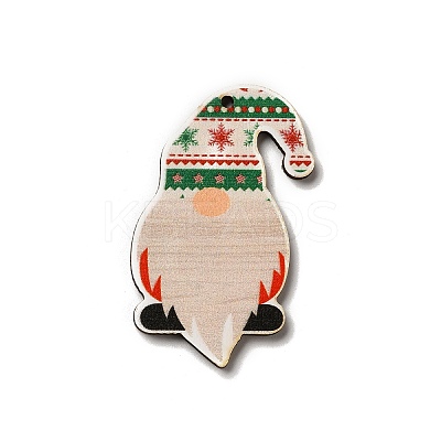 Christmas Single Face Printed Wood Big Pendants WOOD-H102-01B-1