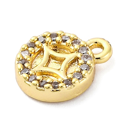 Brass Micro Pave Cubic Zirconia Pendants KK-A240-13G-1