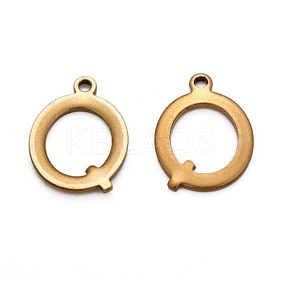 304 Stainless Steel Alphabet Charms STAS-H122-Q-AB-1