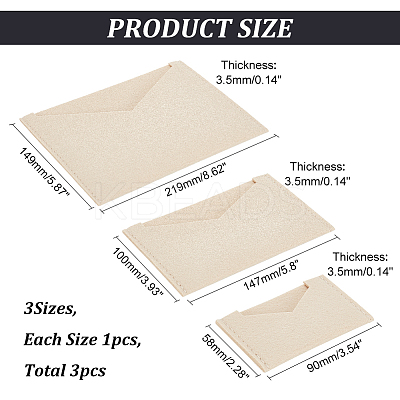 3Pcs 3 Style Wool Felt Envelope Purse Insert Organizer FIND-WR0006-70B-1