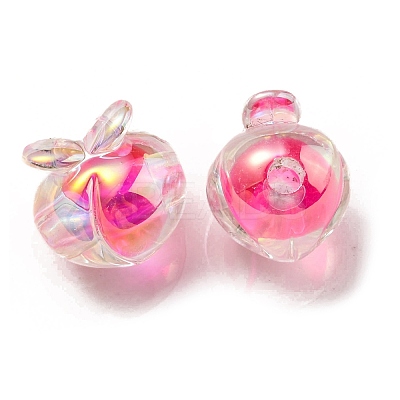 UV Plating Rainbow Iridescent Acrylic Beads OACR-F004-02F-1