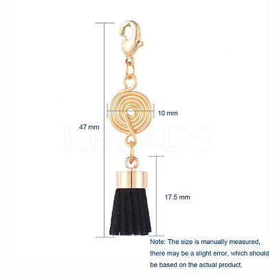 Suede Cord Tassel Pendants PALLOY-JF00416-M-1