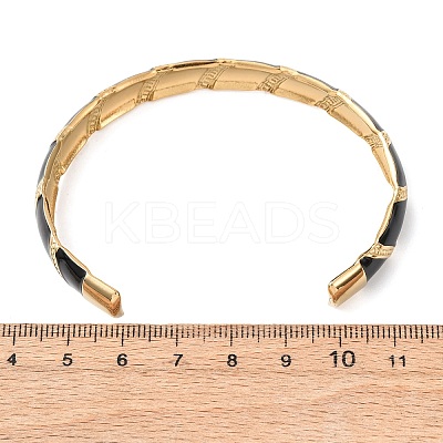 304 Stainless Steel Enamel Bangles for Women BJEW-H637-01G-1
