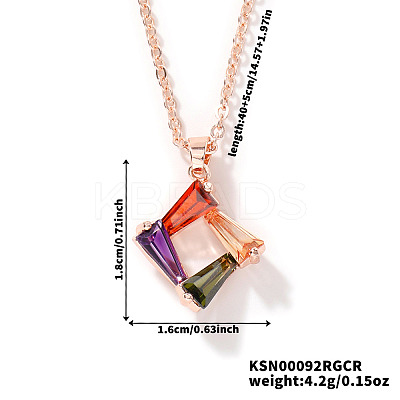 Colorful Cute Geometric Rhombus Rhinestone Pendant Necklaces LZ2991-2-1