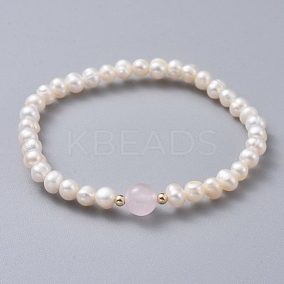 Stretch Grade A Natural Freshwater Pearl Bracelets BJEW-JB04623-1