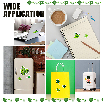 24 Sheets 8 Styles Saint Patrick's Day Paper Stickers DIY-WH0043-38-1