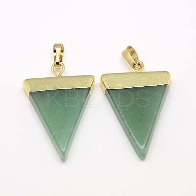 Natural Green Aventurine Pendants G-P050-02G-1