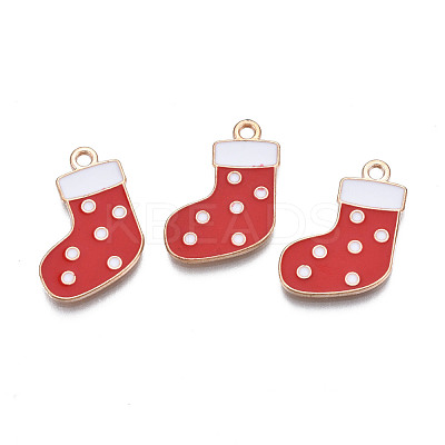 Christmas Alloy Enamel Pendants ENAM-Q442-63B-1