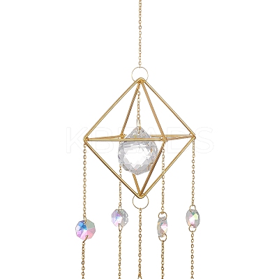 Geometric Metal Suncatchers Wall Hanging Decoration LS-HJEW-G018-01B-G-1