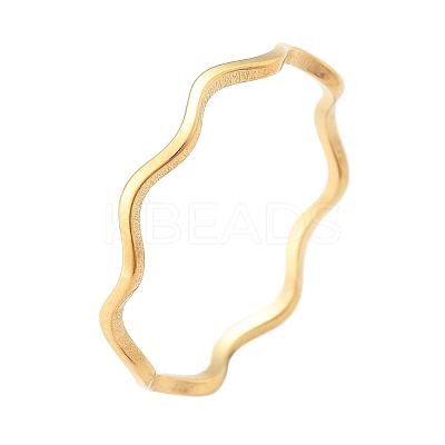 304 Stainless Steel Wave Finger Rings RJEW-I110-01G-1